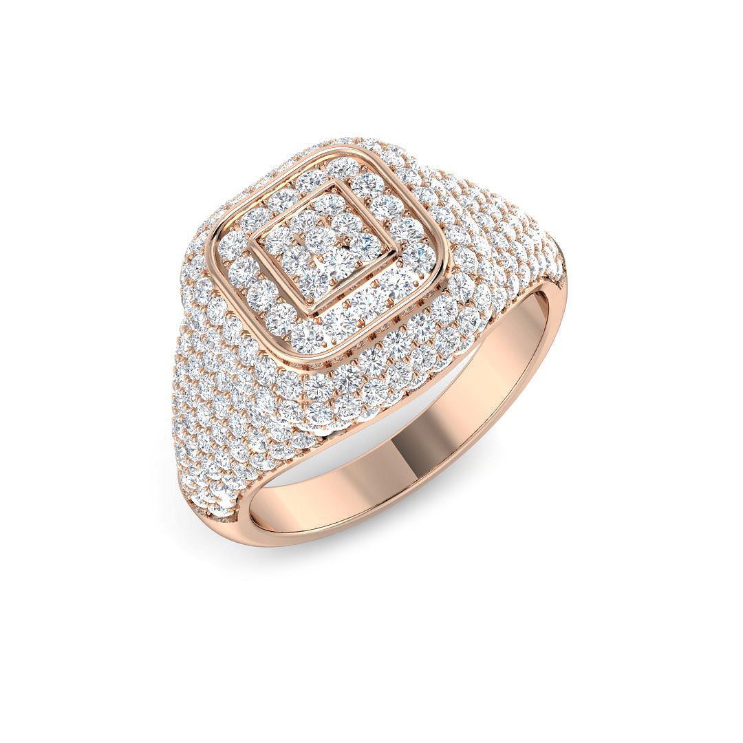 Pave Diamond Ring 1.42ct – SR3574 – 18k Rose Gold