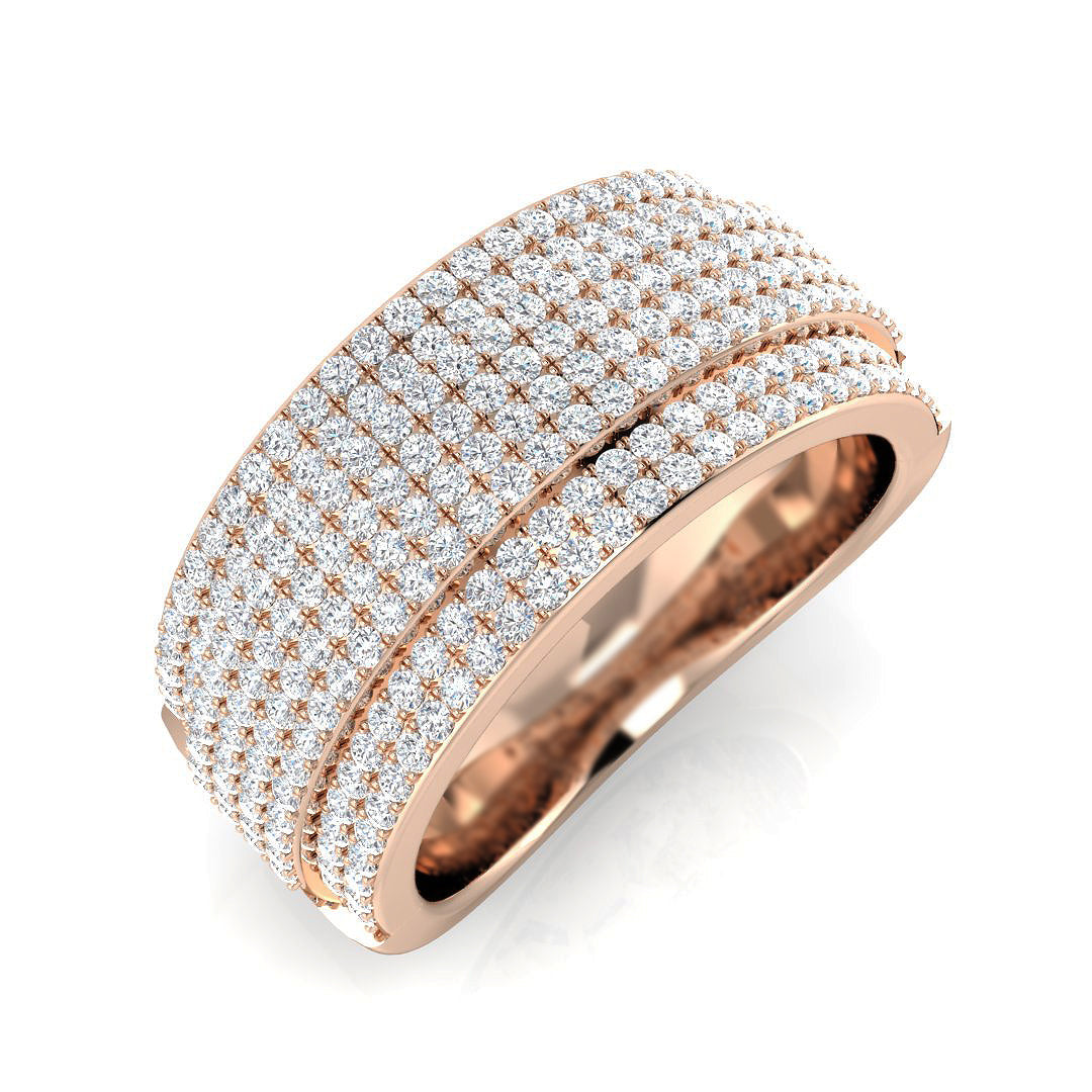 Pave Diamond Ring 0.93ct – SR3722 – 18k Rose Gold