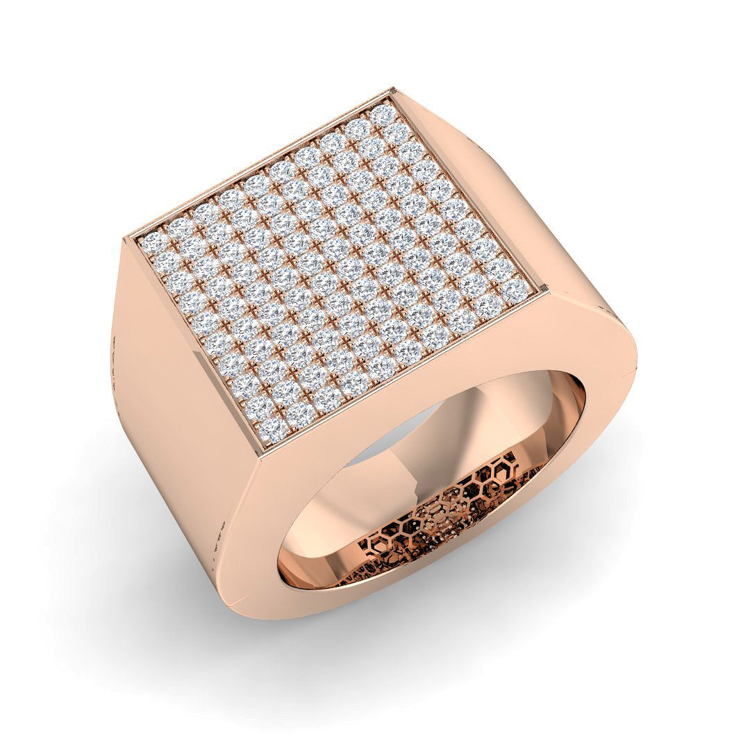 Signet Diamond Ring 1.32ct – SR3949 – 18k Rose Gold