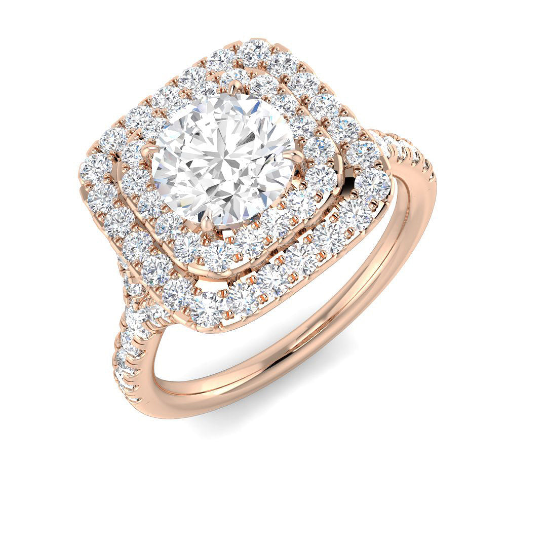 Halo Lab-Grown Diamond Ring 1.81ct – SR4115 – 18k Rose Gold