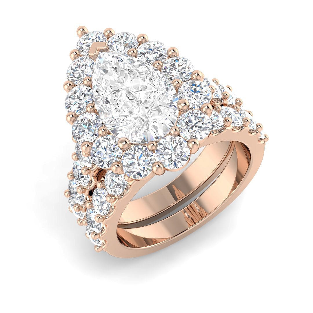 Halo Lab-Grown Diamond Ring 5.93ct–7.24ct – SR4117 – 18k Rose Gold