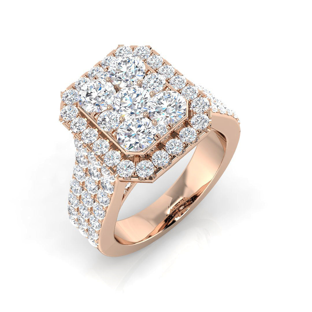 Pave Diamond Ring 2.59ct – SR415 – 18k Rose Gold