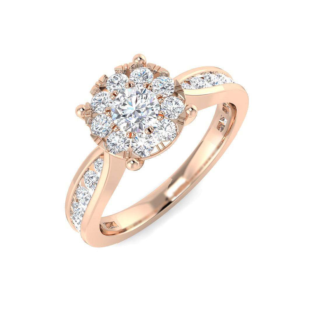 Cluster Diamond Ring 0.37ct–0.87ct – SL8402 – 18k Rose Gold