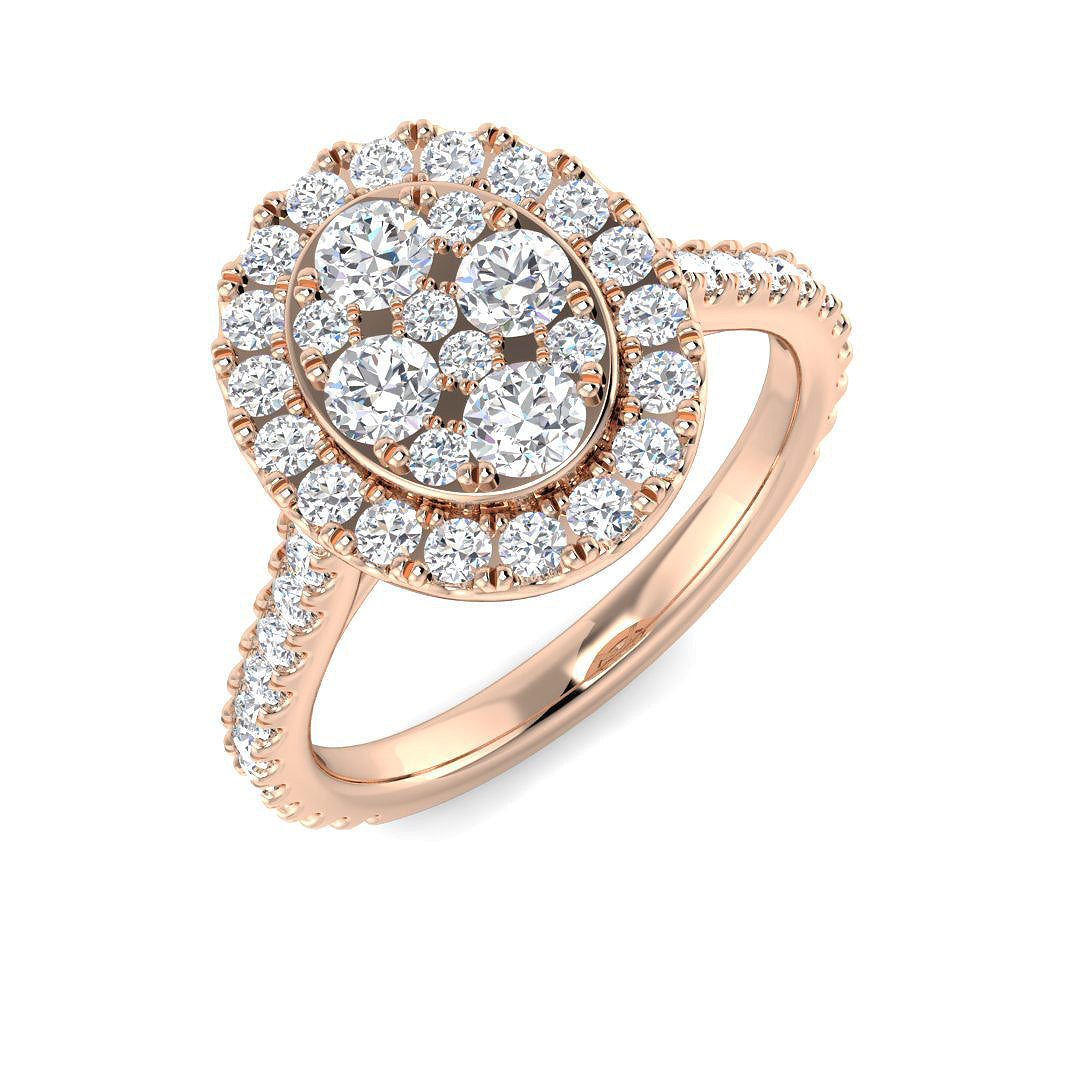 Cluster Diamond Ring 0.45ct–1.06ct – SR4250 – 18k Rose Gold
