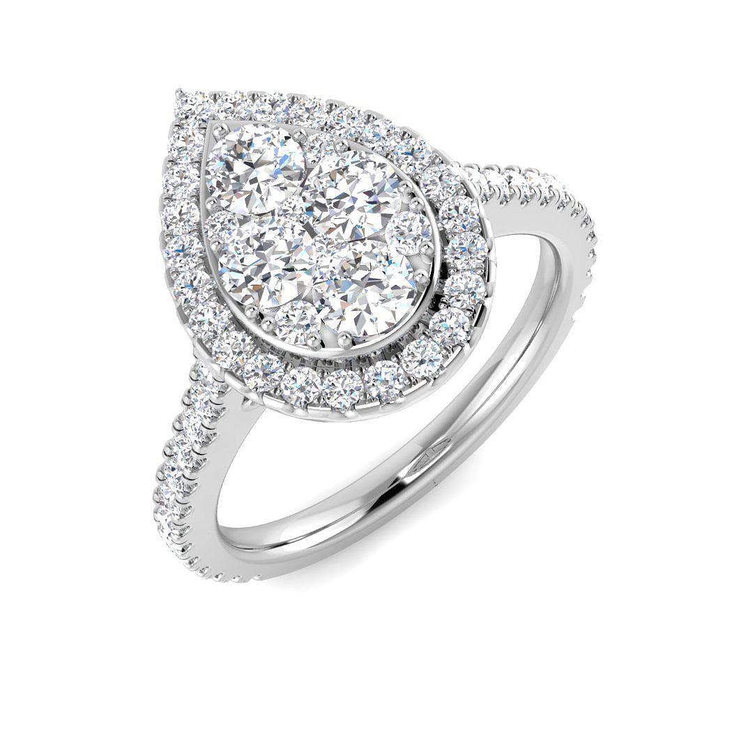 Cluster Diamond Ring 0.45ct–1.05ct – SR3343 – 9k White Gold