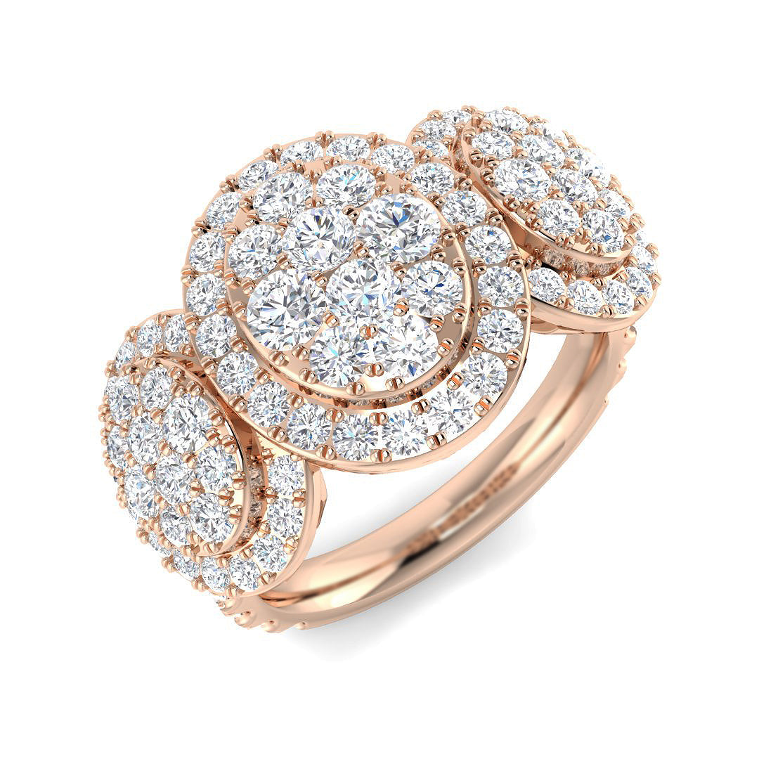 Three Stone Diamond Ring 2.12ct – SR4253 – 18k Rose Gold