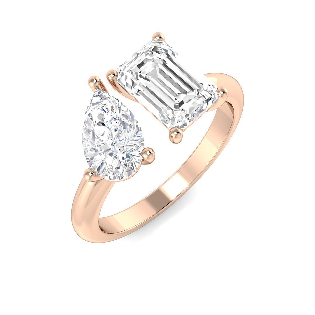 Two Stone Lab-Grown Diamond Ring 2.38ct – SR4347 – 18k Rose Gold