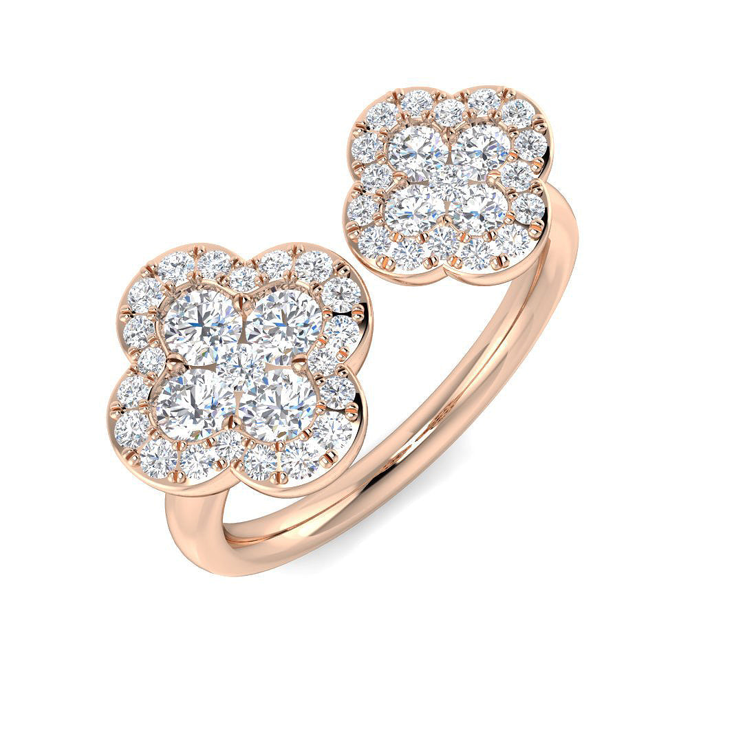 Clover Diamond Ring 0.82ct–0.93ct – SR2905 – 18k Rose Gold
