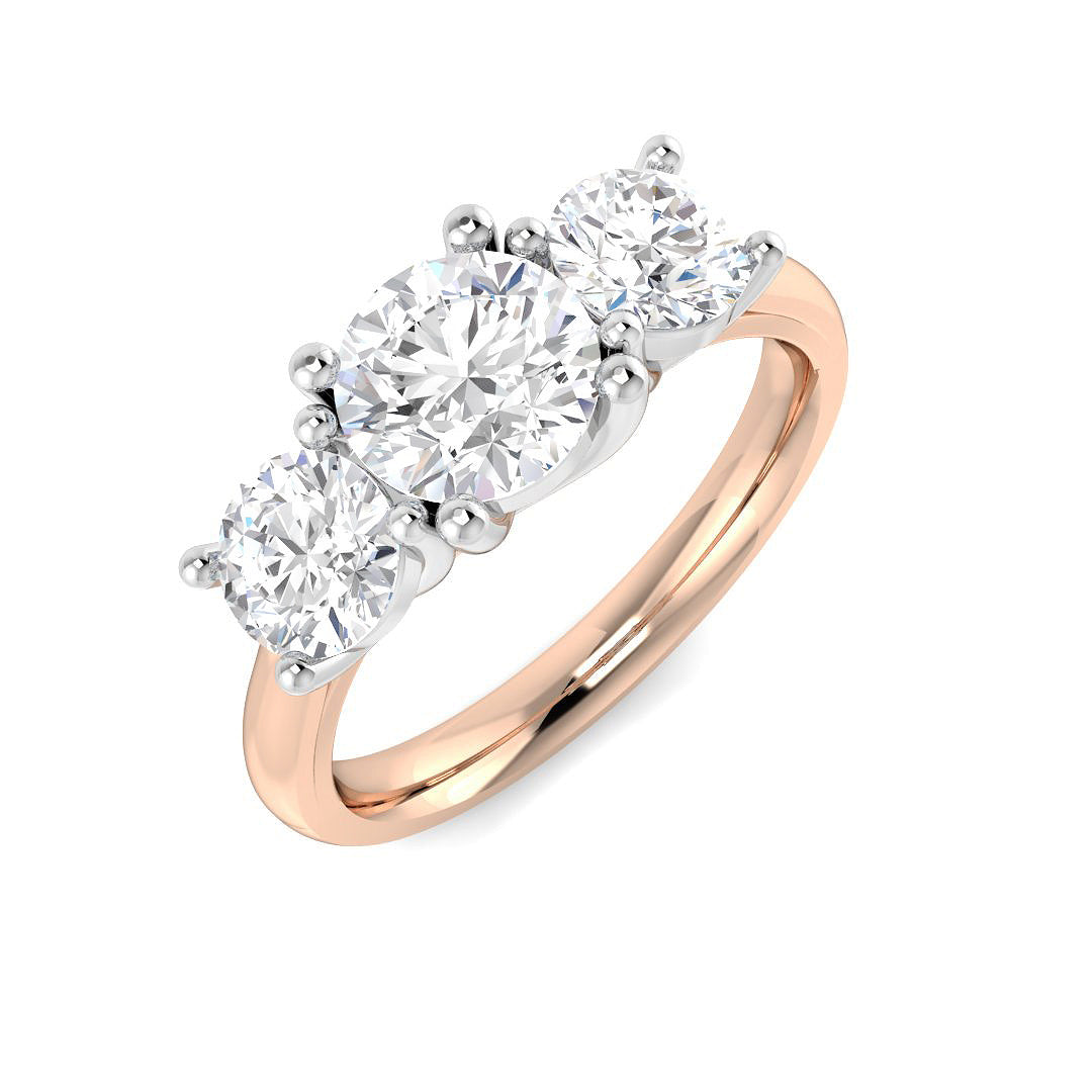 Three Stone Diamond Ring 2.07ct – SR4370 – 18k Rose Gold