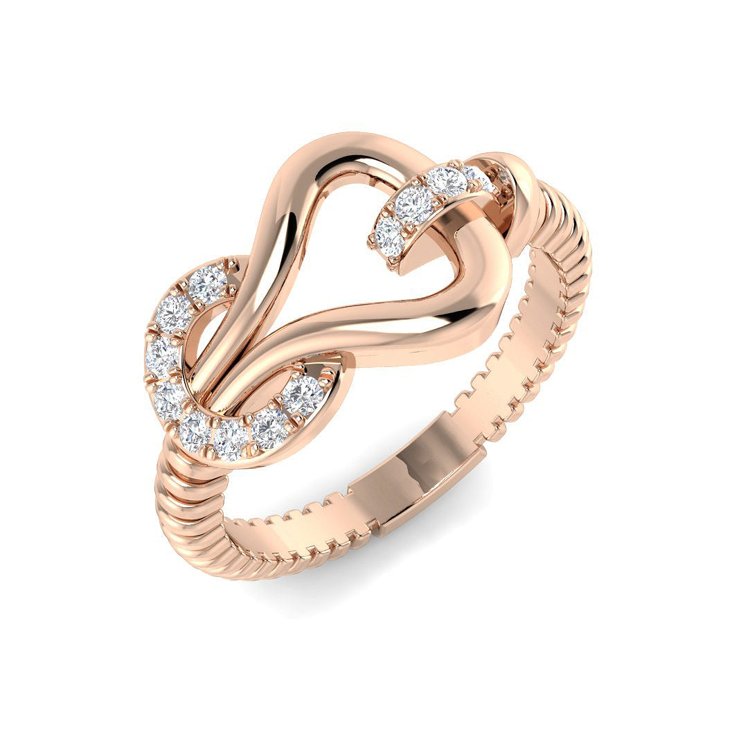 Fancy Diamond Ring 0.16ct – SR4497 – 18k Rose Gold