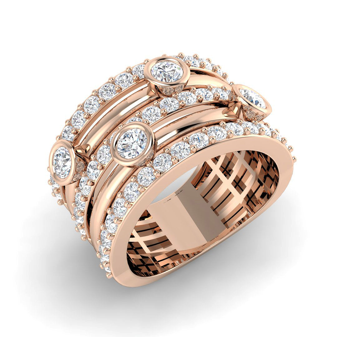 Bubble Diamond Ring 1.65ct – SR4509 – 18k Rose Gold