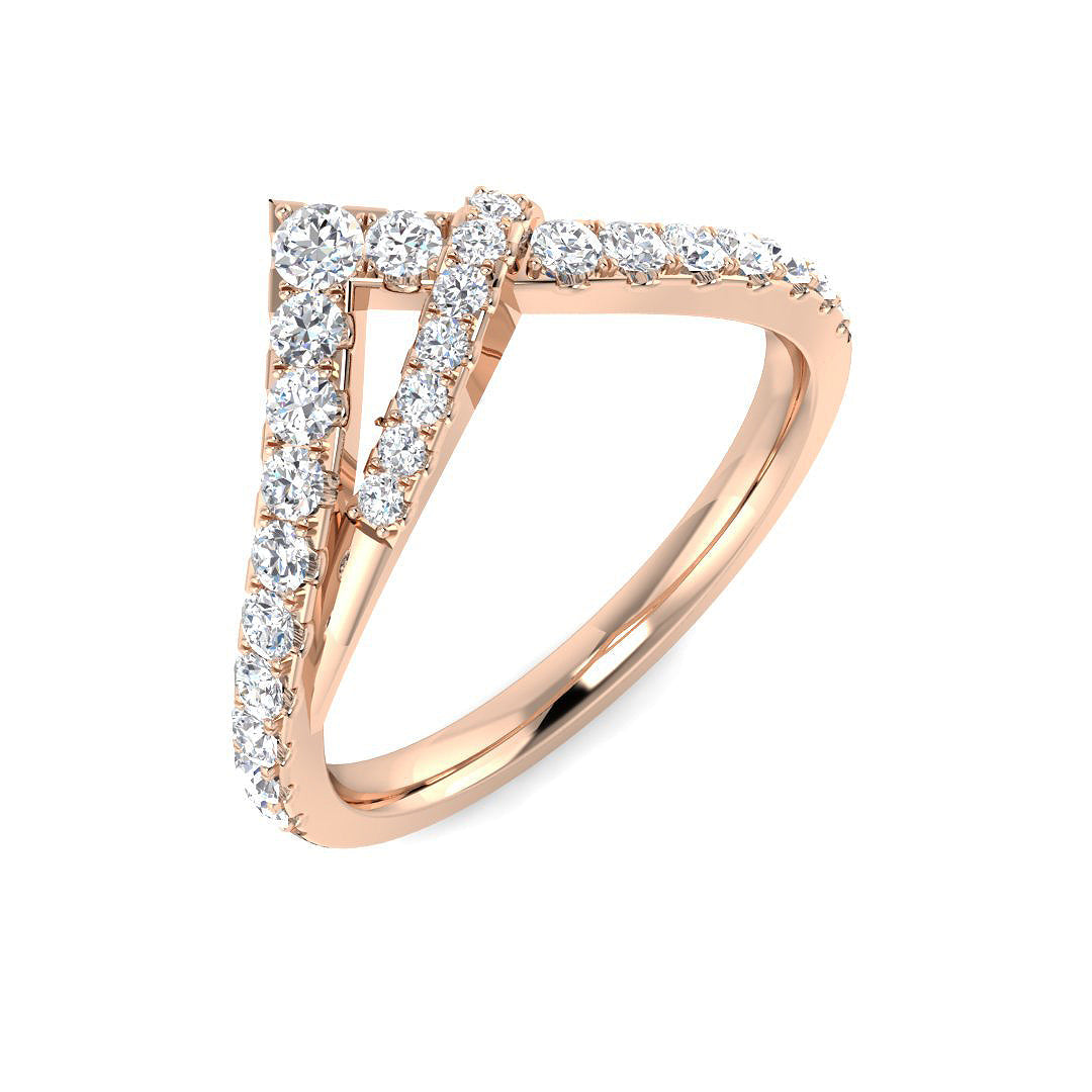 Wishbone Diamond Ring 0.43ct – SR4513 – 18k Rose Gold