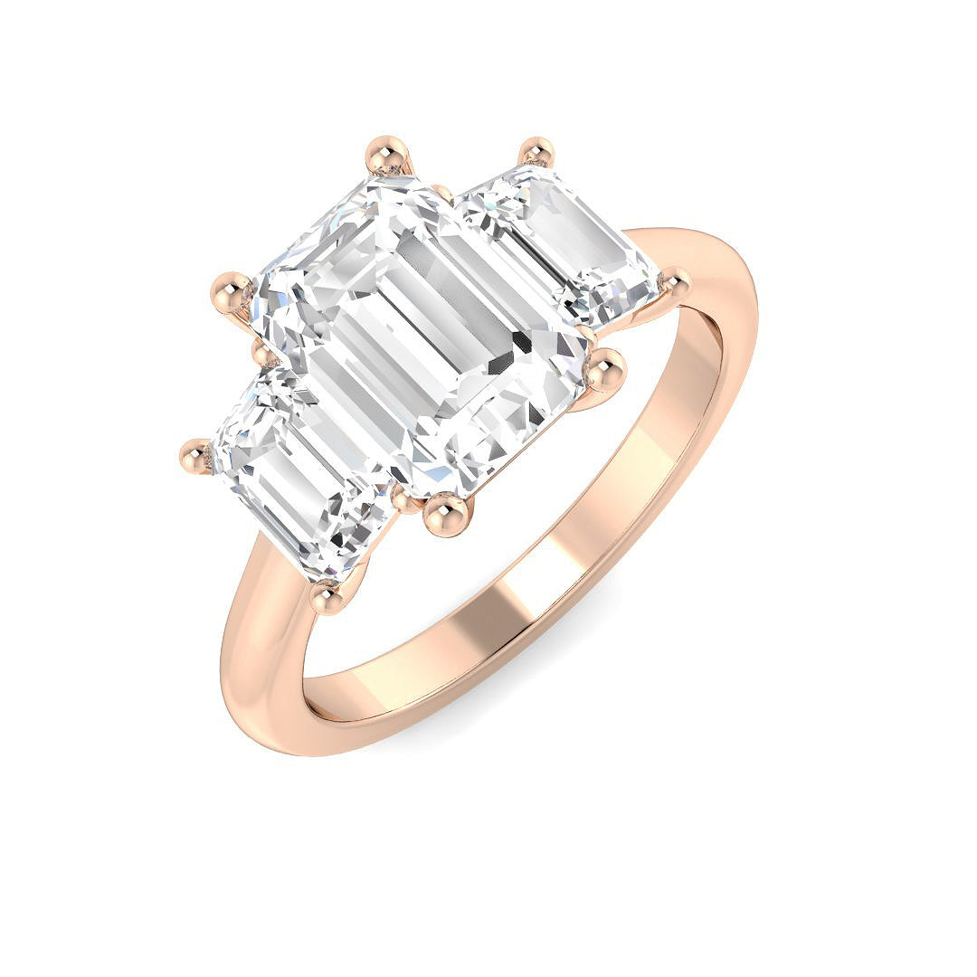 Three Stone Lab-Grown Diamond Ring 3.16ct – SR4516 – 18k Rose Gold