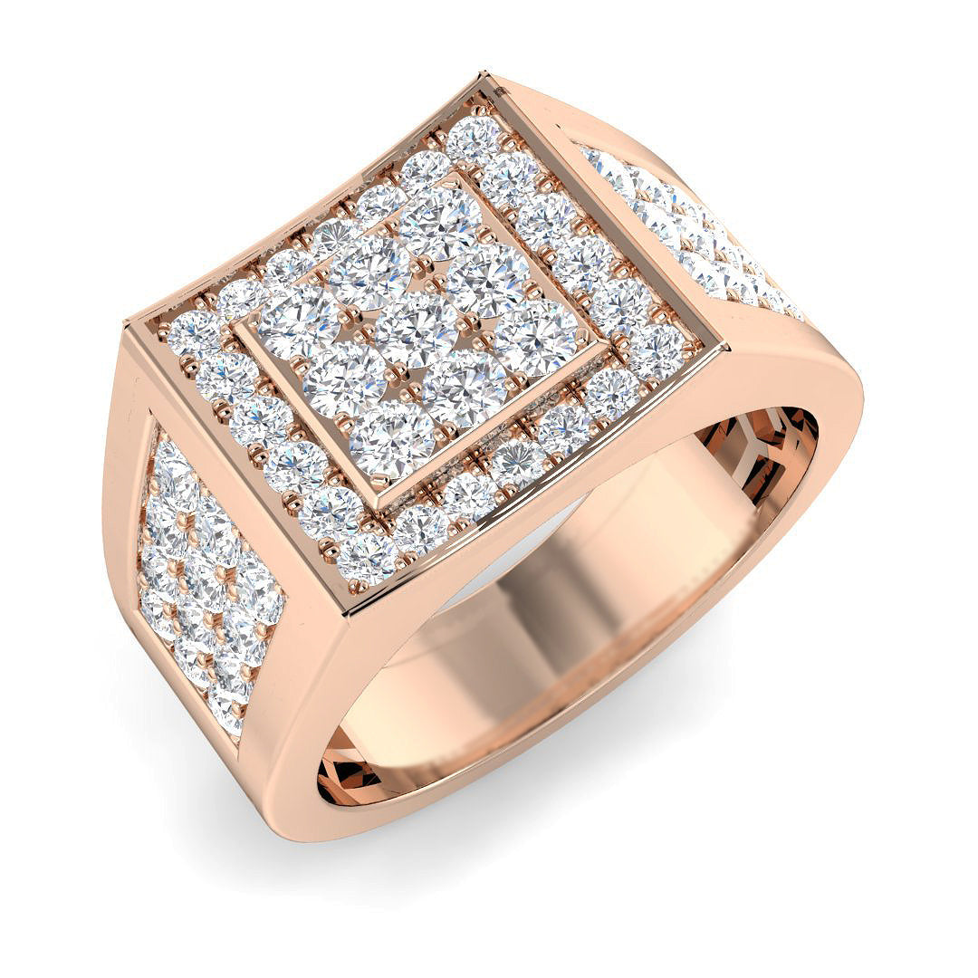 Signet Diamond Ring 1.69ct – SR4585 – 18k Rose Gold