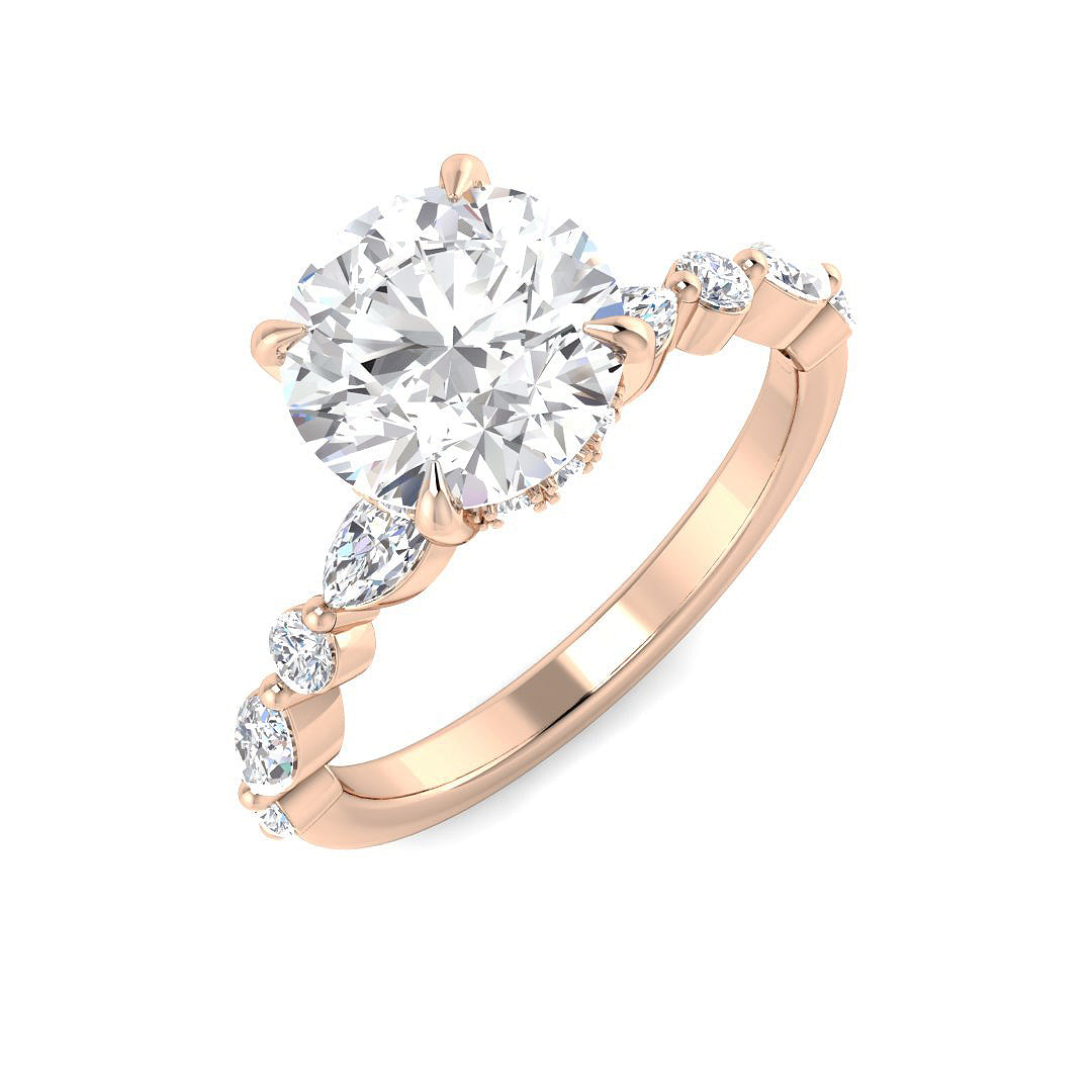 Engagement Diamond Ring 0.9ct–2.58ct – SR4633 – 18k Rose Gold