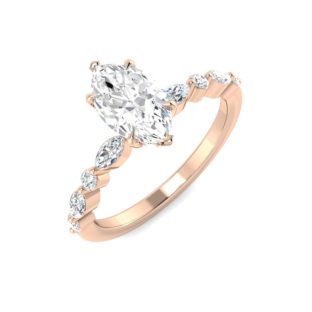 Engagement Lab-Grown Diamond Ring 1.37ct–1.38ct – SR4634 – 18k Rose Gold