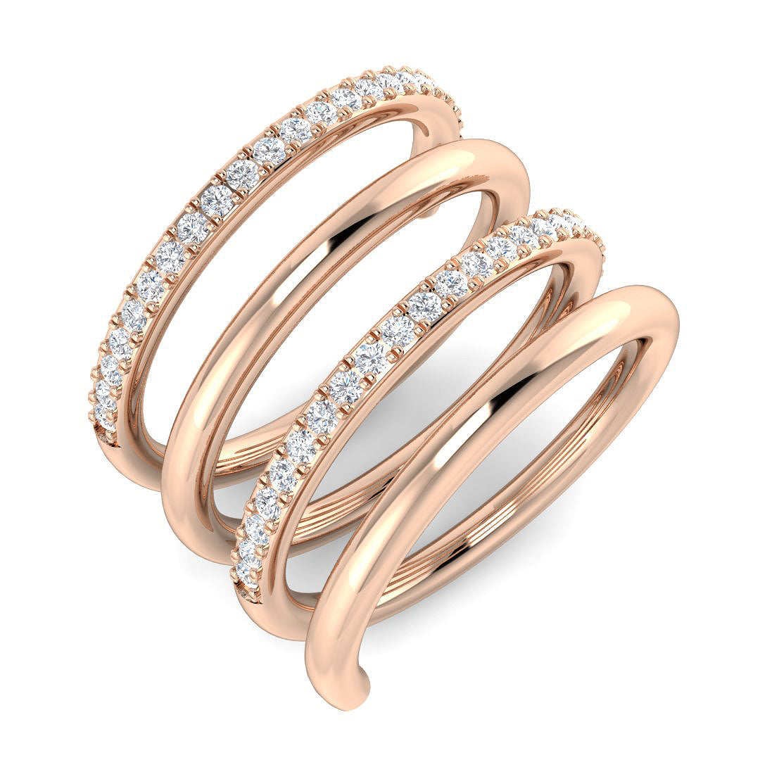 Fancy Diamond Ring 0.39ct – SR4664 – 18k Rose Gold