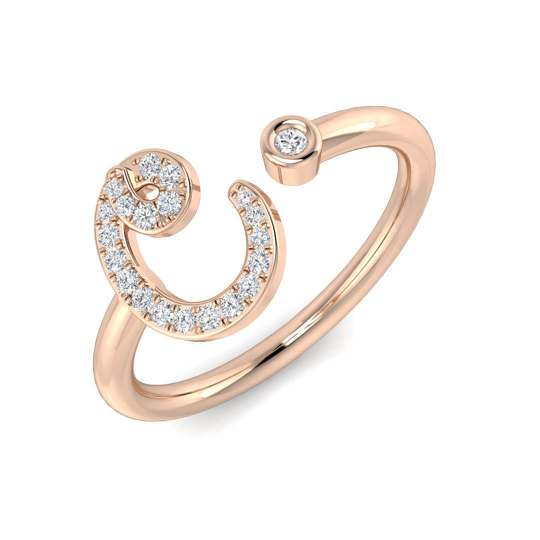 Initials Diamond Ring 0.14ct – SR52-C – 18k Rose Gold