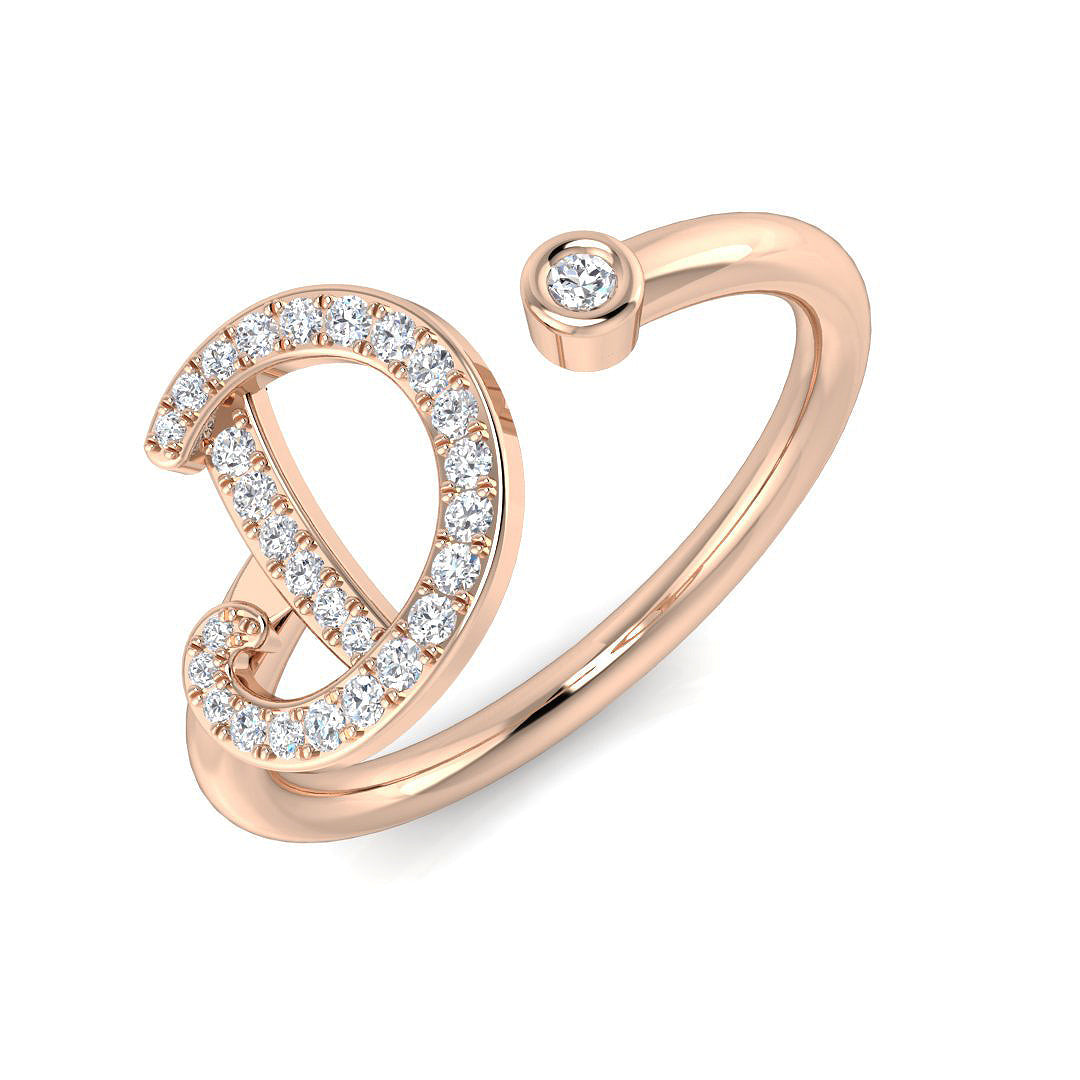 Initials Diamond Ring 0.14ct – SR52-D – 18k Rose Gold