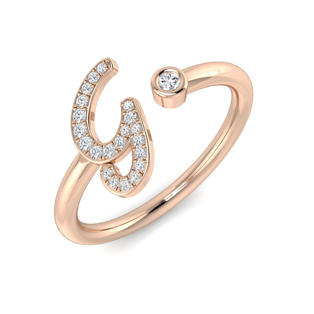 Initials Diamond Ring 0.13ct – SR52-G – 18k Rose Gold