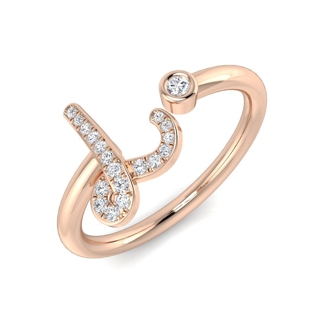 Initials Diamond Ring 0.08ct – SR52-L – 18k Rose Gold