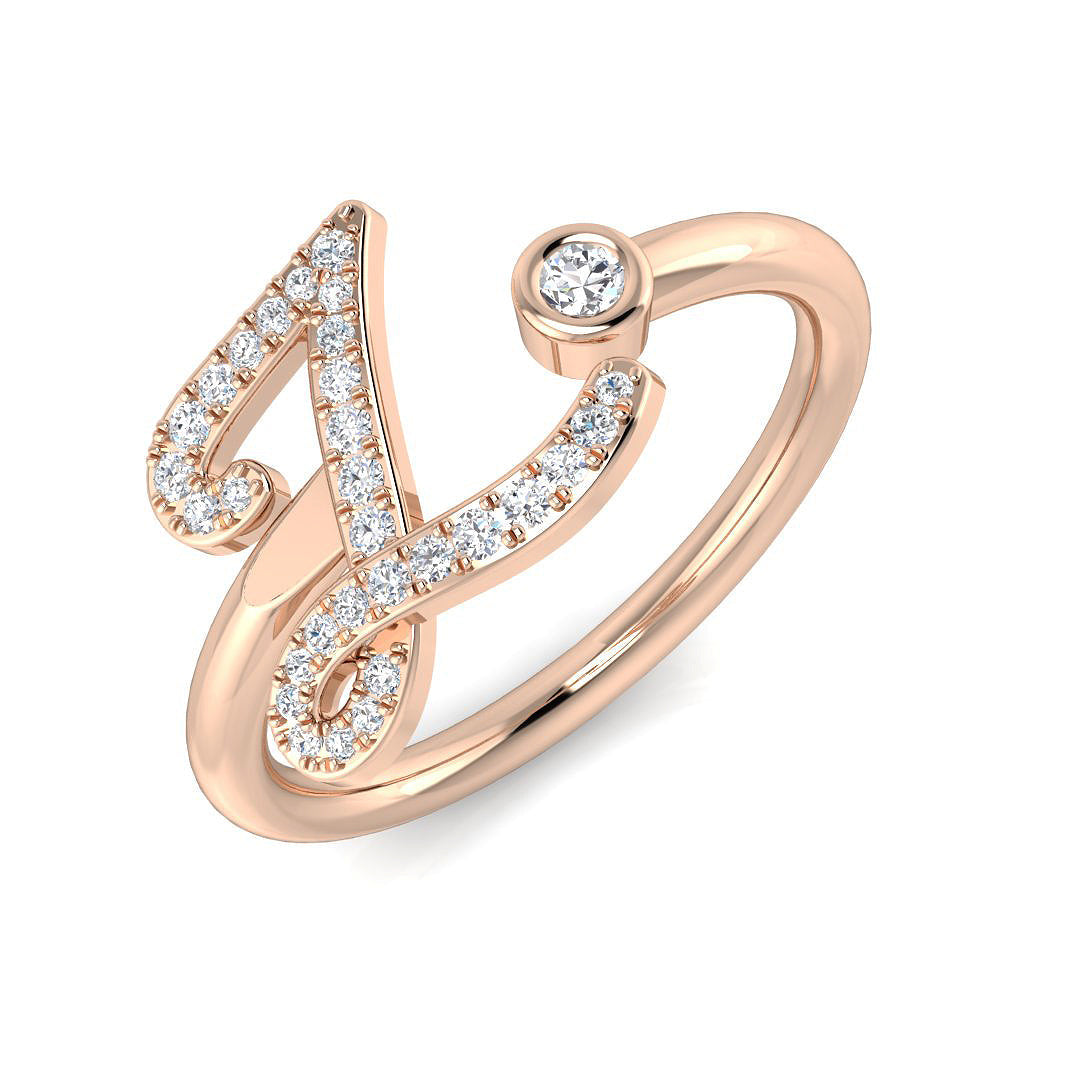 Initials Diamond Ring 0.13ct – SR52-Z – 18k Rose Gold