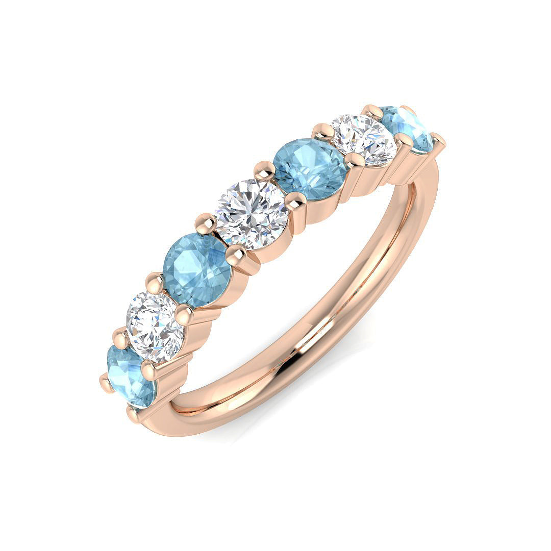 Multi Stone Diamond Ring 1.05ct – SR543~AQ – 18k Rose Gold