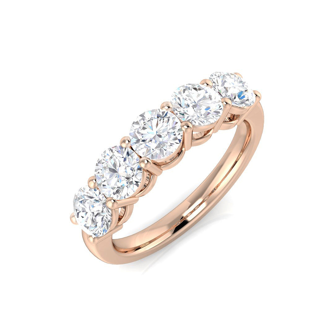Five Stone Diamond Ring 1.9ct–1.91ct – SR659 – 18k Rose Gold