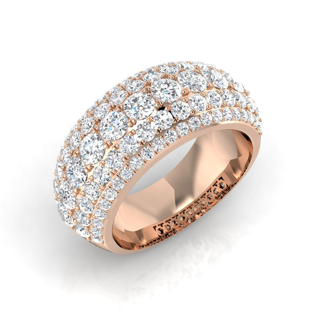 Pave Diamond Ring 2.93ct – SR698 – 18k Rose Gold