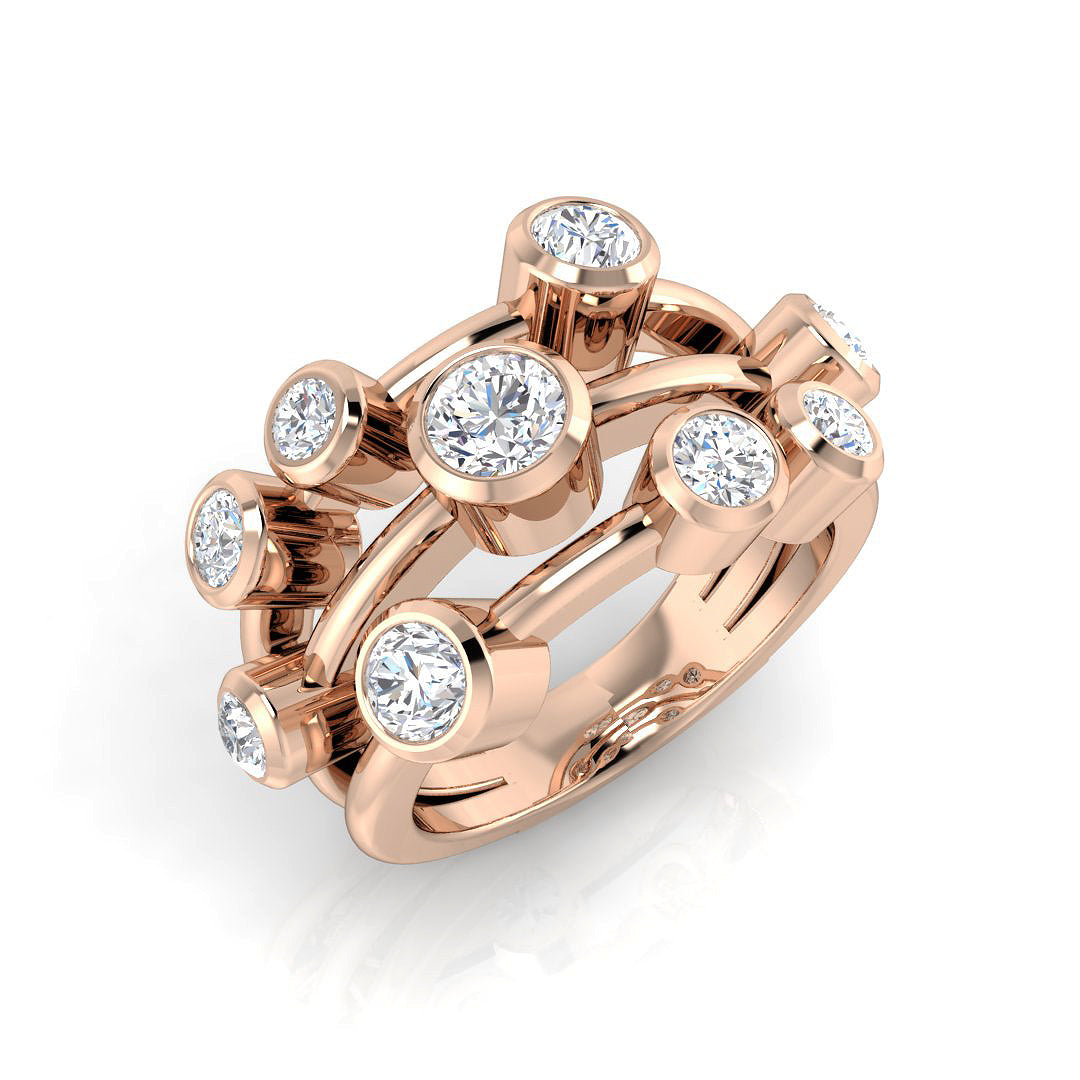 Bubble Diamond Ring 1.43ct – SR815 – 18k Rose Gold