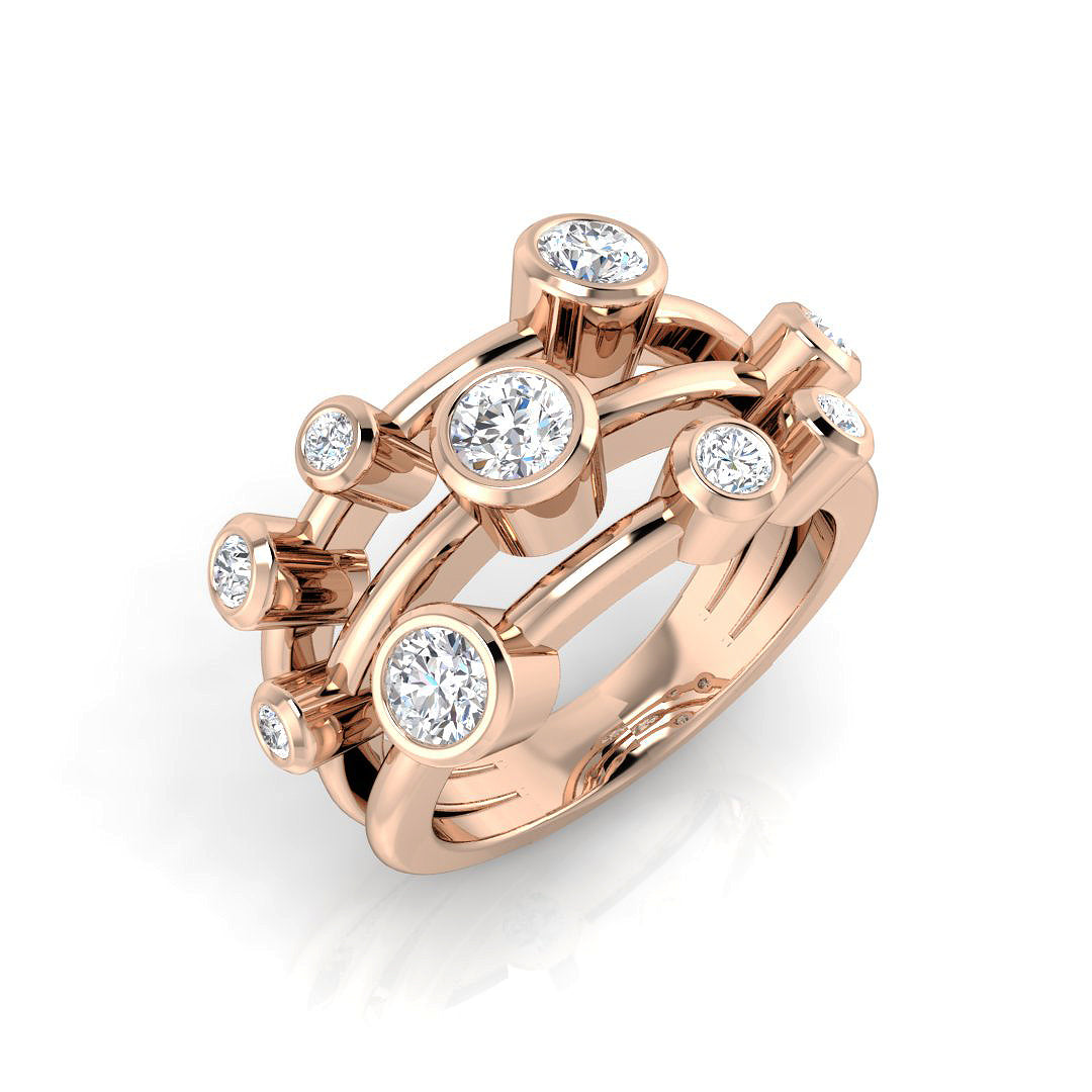 Bubble Diamond Ring 1.01ct – SR839 – 18k Rose Gold