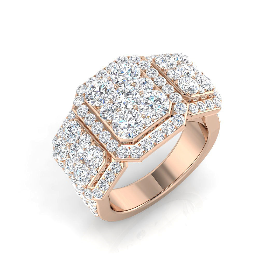 Pave Diamond Ring 1.88ct–2.67ct – SR924 – 18k Rose Gold