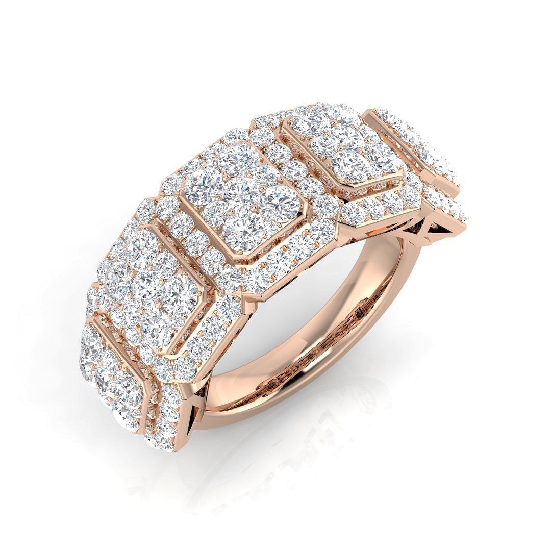 Pave Diamond Ring 1.16ct–2.14ct – SR928 – 18k Rose Gold