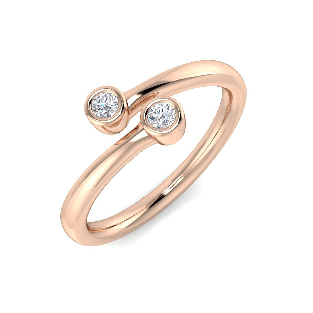 Two Stone Diamond Ring 0.13ct – SR978 – 18k Rose Gold