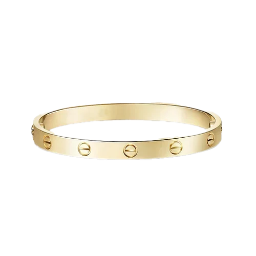 Yellow gold screw bracelet by Noir Flare Jewellers