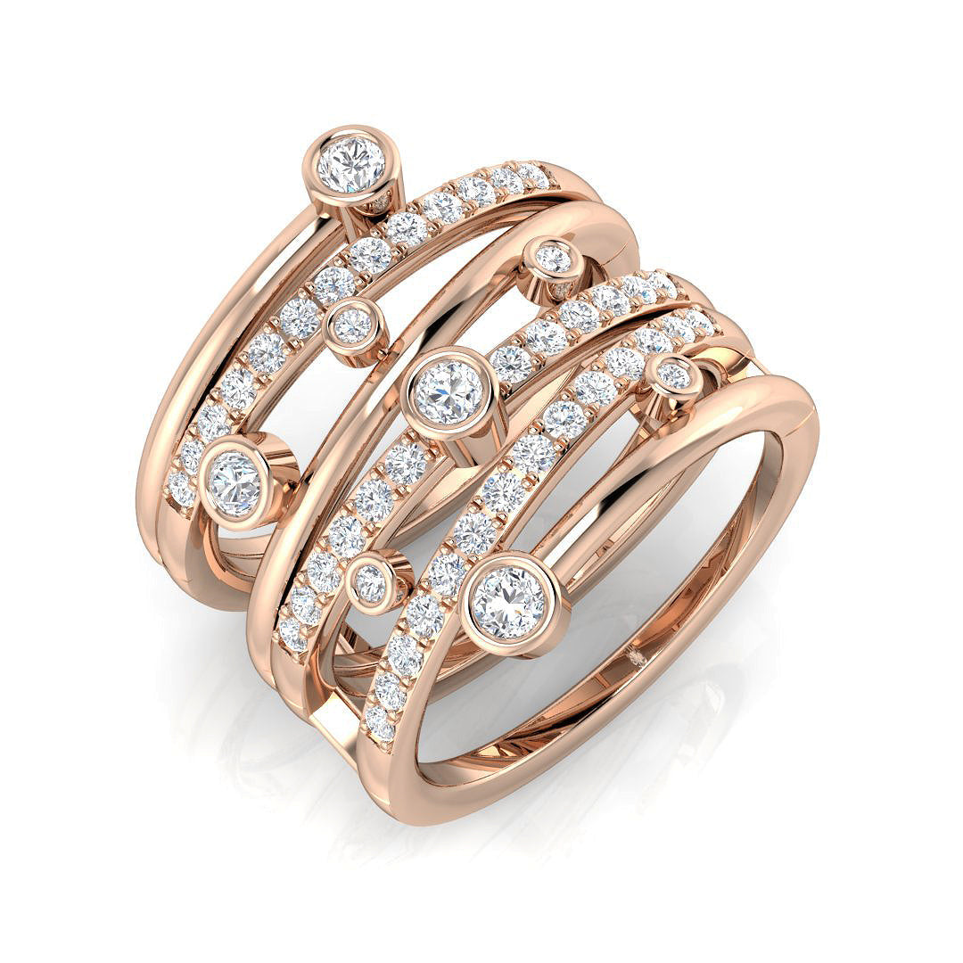 Bubble Diamond Ring 0.79ct – XYR1157 – 18k Rose Gold