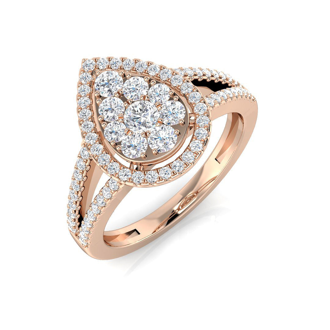 Cluster Diamond Ring 0.61ct – XYR11694 – 18k Rose Gold