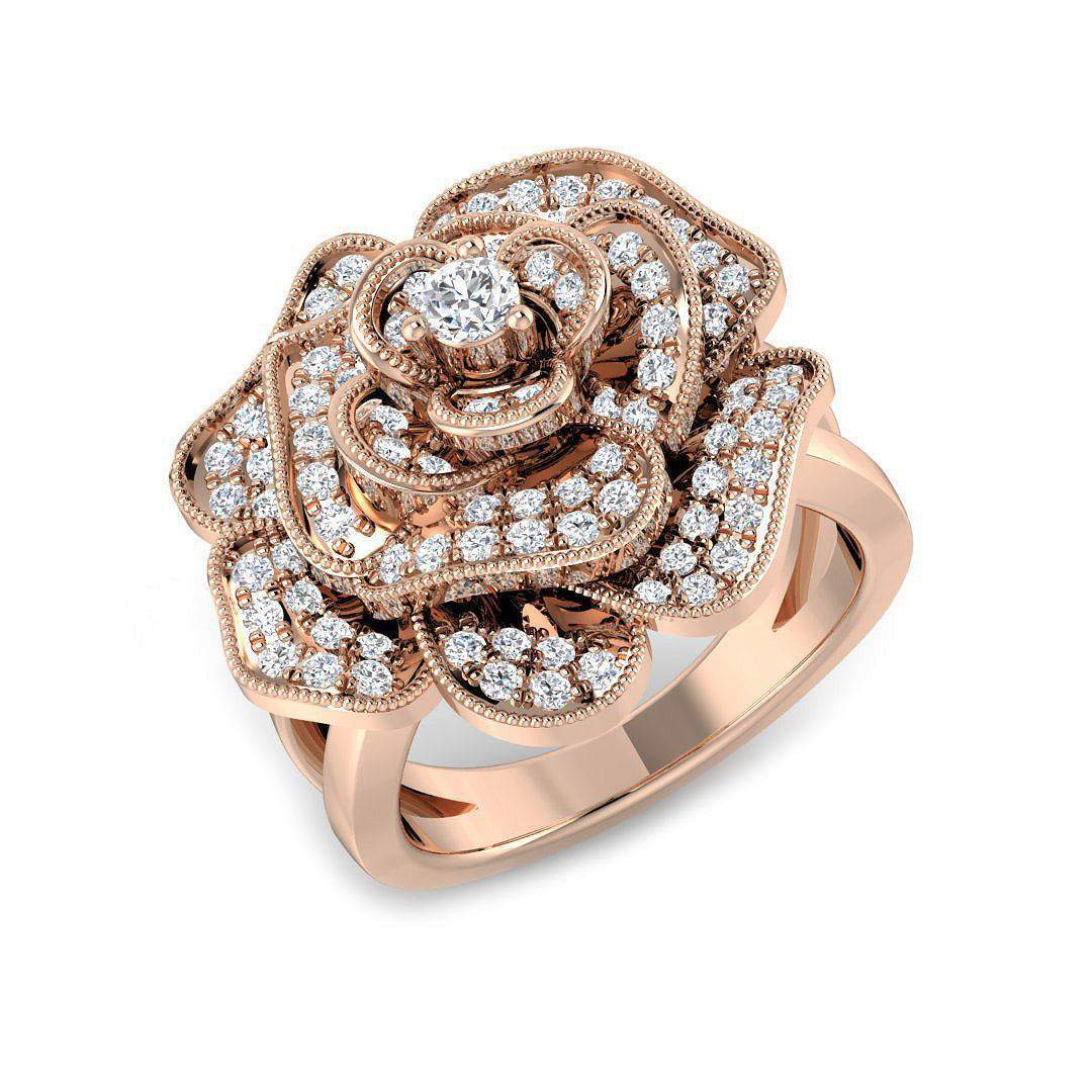 Vintage Diamond Ring 0.56ct – XYR12252A – 18k Rose Gold