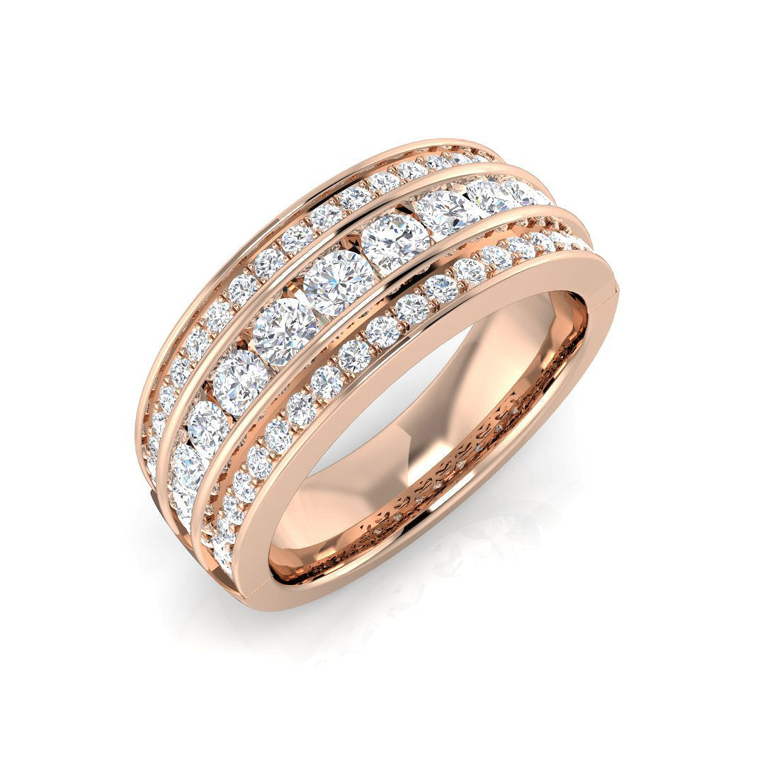 Pave Diamond Ring 0.75ct – XYR12413A – 18k Rose Gold