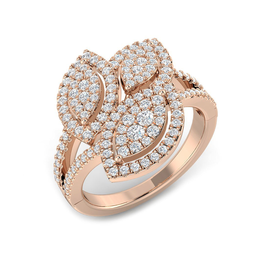 Cluster Diamond Ring 0.69ct – XYR12548 – 18k Rose Gold