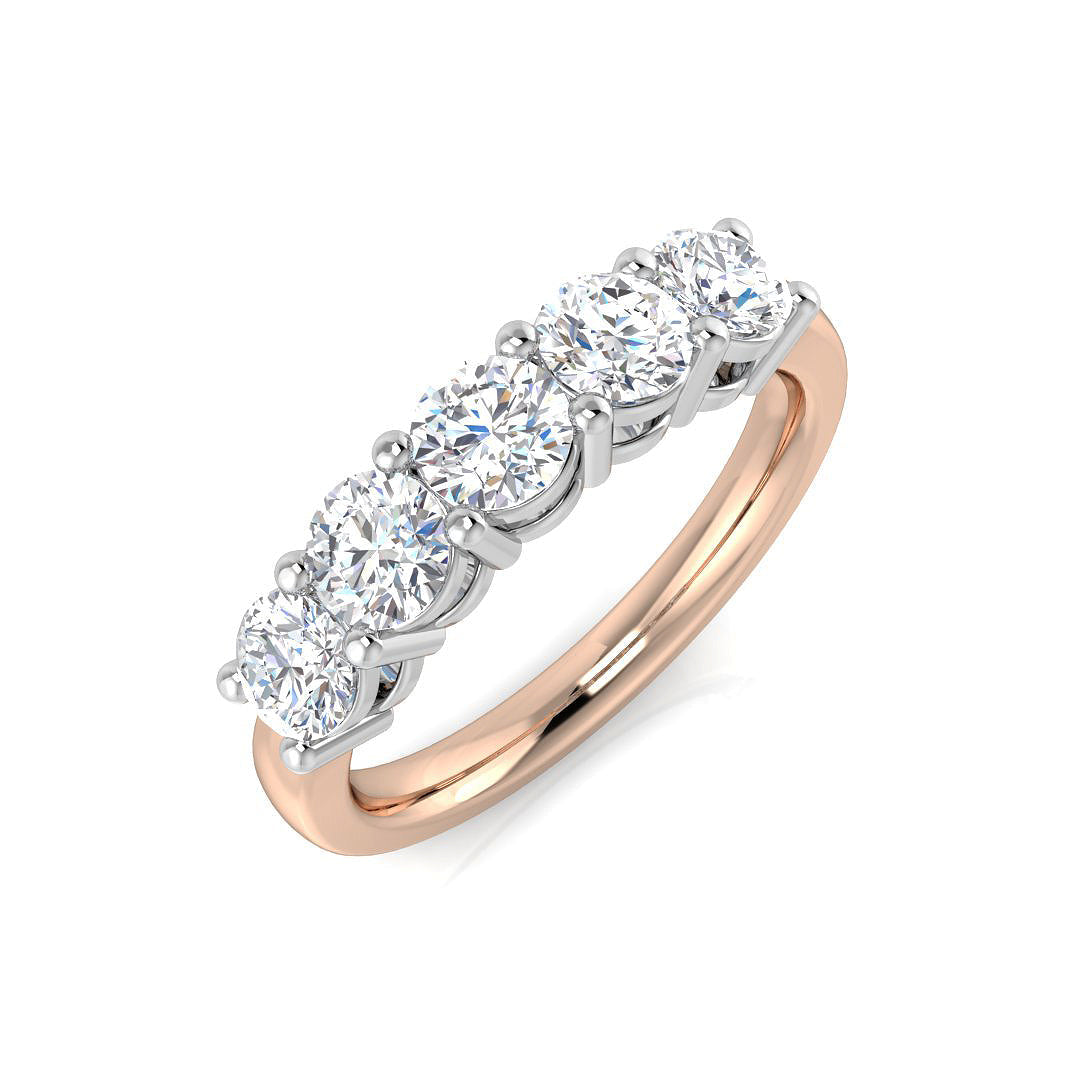Five Stone Diamond Ring 1.58ct – SR827 – 18k Rose Gold