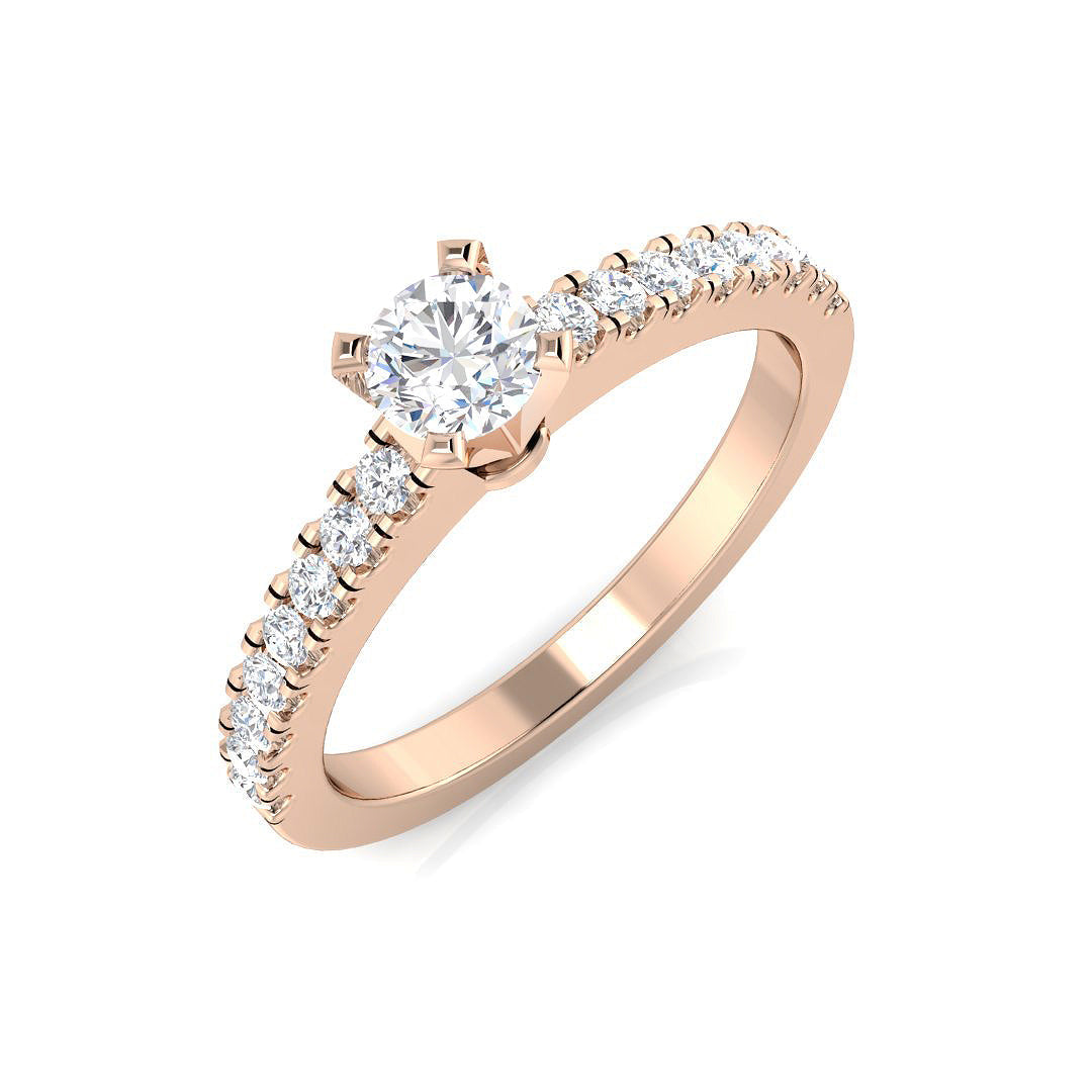 Engagement Diamond Ring 0.45ct – XYR7075 – 18k Rose Gold