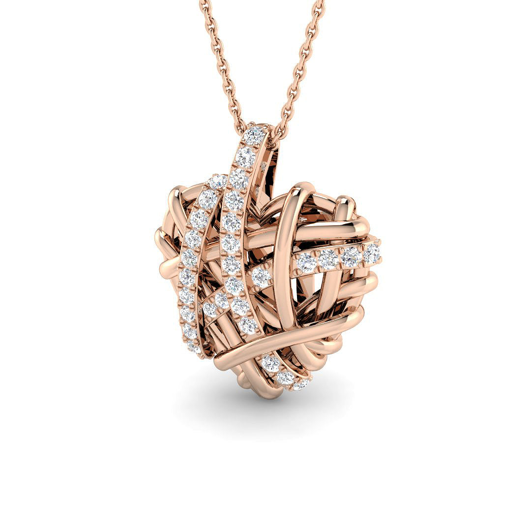 Heart Diamond Ring 0.38ct–0.4ct – SP7015 – 18k Rose Gold