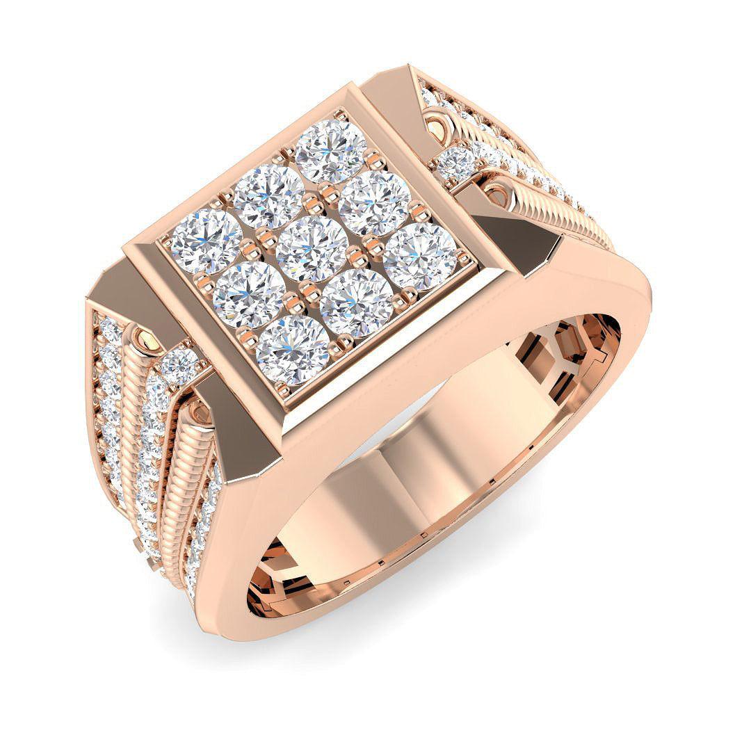 Signet Diamond Ring 1.41ct – SR4586 – 18k Rose Gold