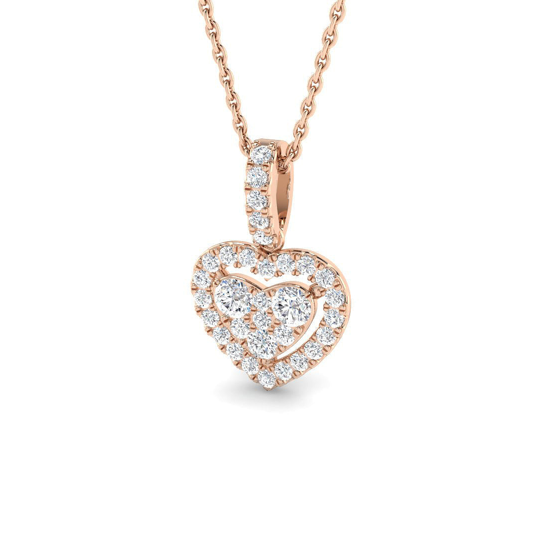 Heart Diamond Ring 0.44ct – SP6241 – 18k Rose Gold