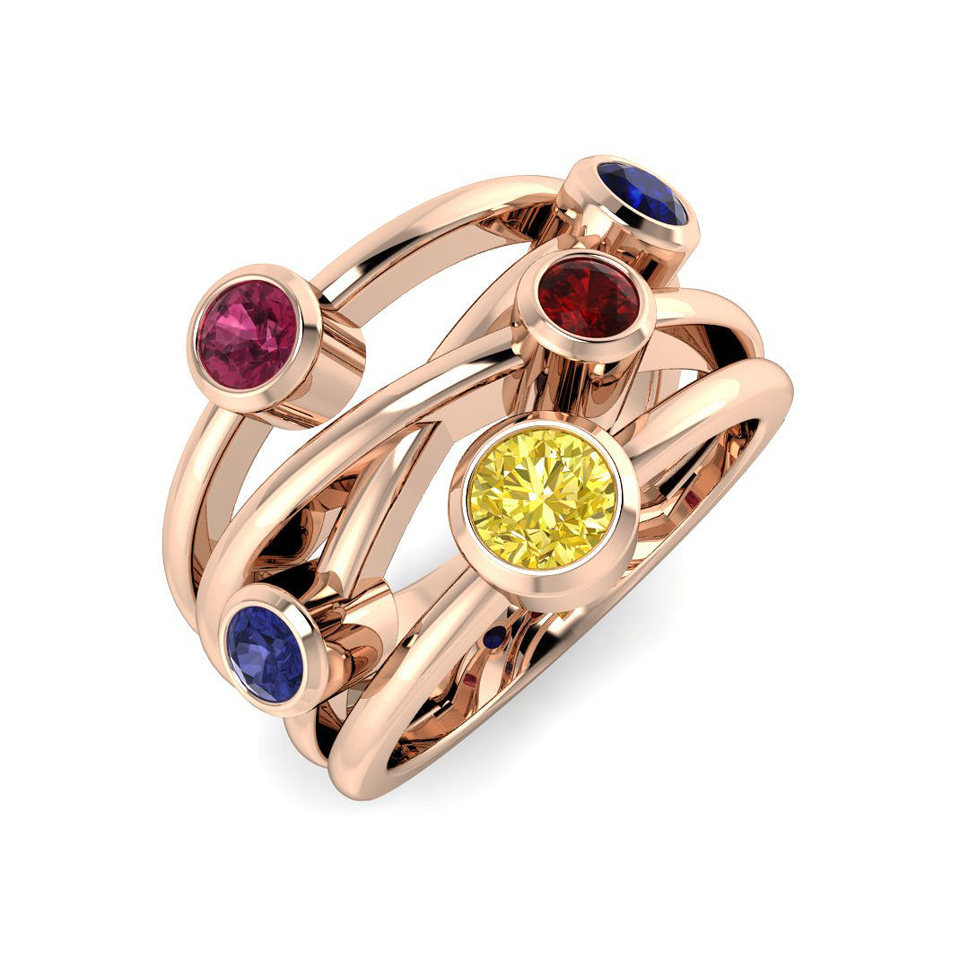 Bubble Diamond Ring 1.11ct – SR841~MS – 18k Rose Gold