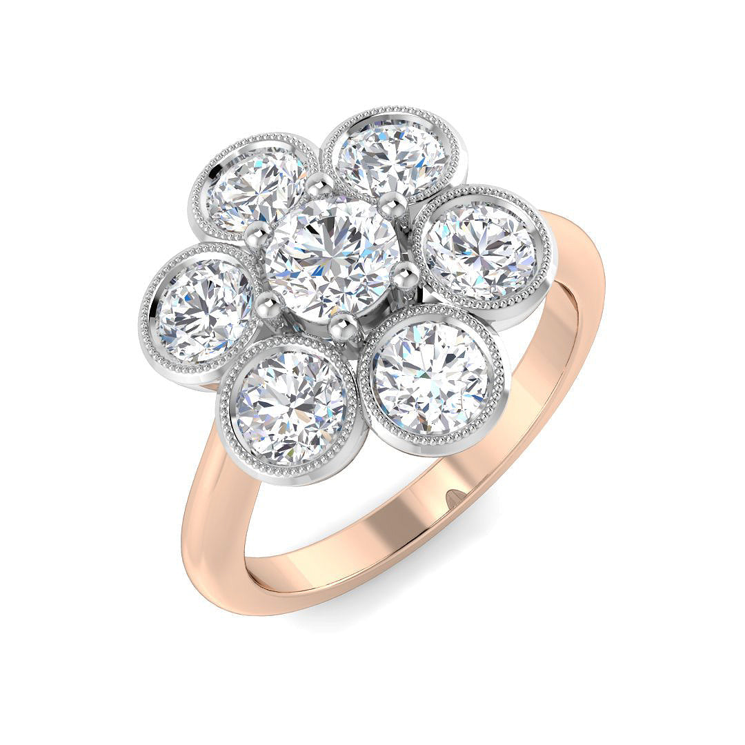 Multi Stone Diamond Ring 0.3ct–1.89ct – SR5077 – 18k Rose Gold