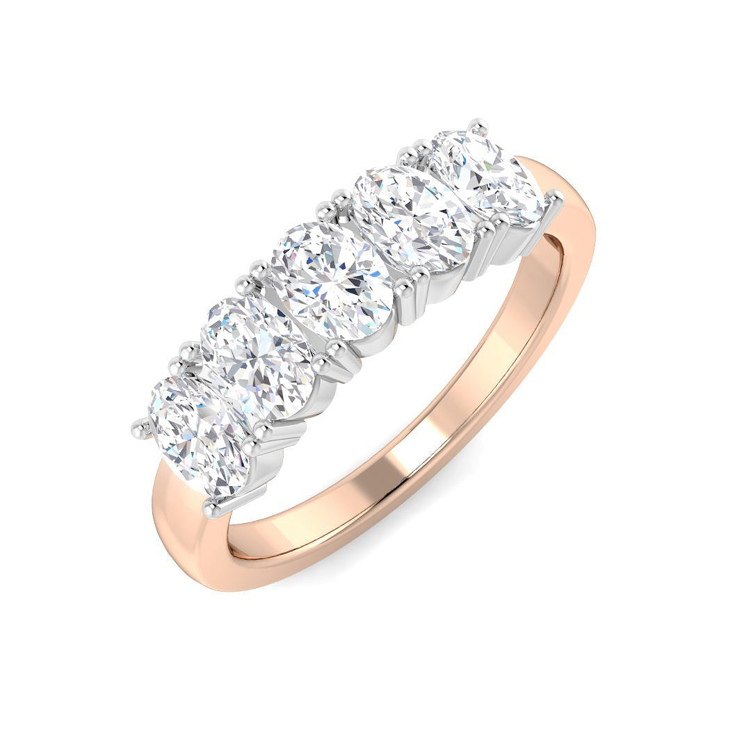 Five Stone Diamond Ring 1.01ct–1.38ct – SR1862 – 18k Rose Gold