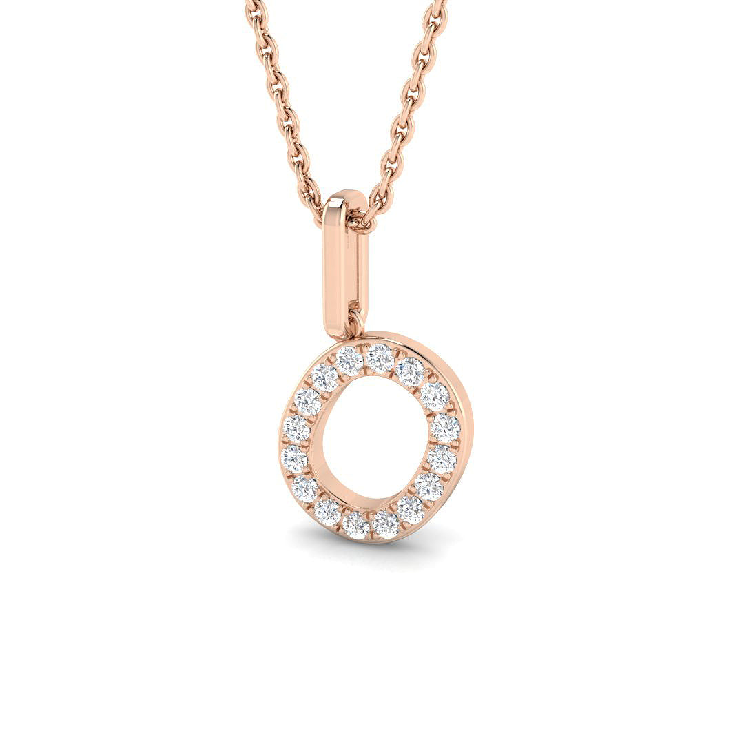 Initials Diamond Ring 0.13ct – SP5171-O – 18k Rose Gold