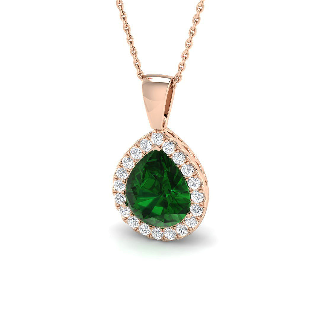 Emerald Diamond Ring 0.9ct–3.08ct – SP4281~EM – 18k Rose Gold